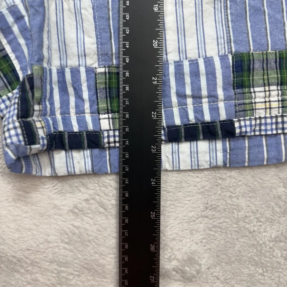 Tommy Hilfiger Shorts Mens 42 Blue Green Patchwork Madras Plaid Preppy Summer - Picture 6 of 11